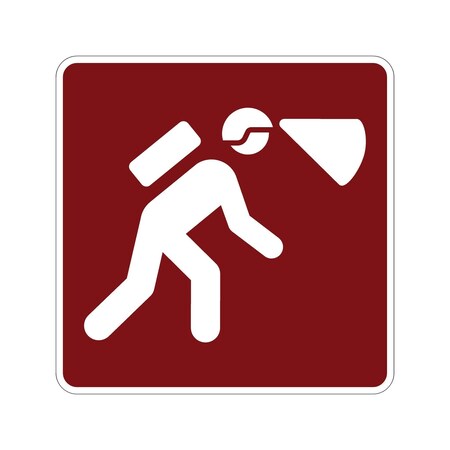 Sign Solutions Usa Spelunking/Caves (Symbol), Aluminum, 24 in x 24 in DUS08HWT2424RS-084
